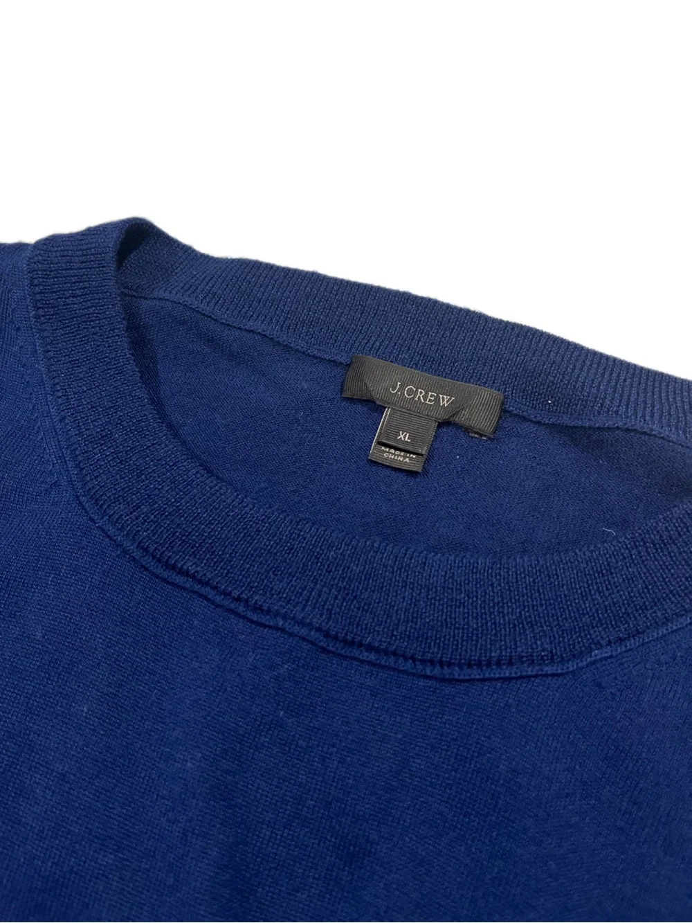 J.Crew Navy Blue Merino wool Tippe Sweater 3/4 Sleeve Size XL Classic Timeless